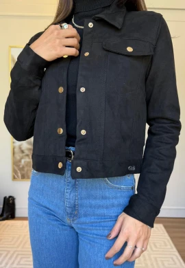 JAQUETA DE SUEDE MERI - COSH JEANS - Preto