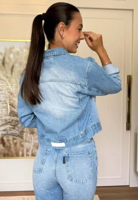 JAQUETA FEMININA COM BORDADO ISABELA - COSH JEANS - Jeans