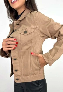JAQUETA FEMININA MIRIA COLLOR - COSH - Camurça
