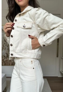 JAQUETA FEMININA PERLA - COSH JEANS - Off white