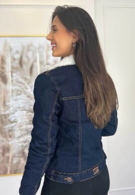 JAQUETA JEANS C/ PELO FEMININA AMACIADA - COSH JEANS - Jeans