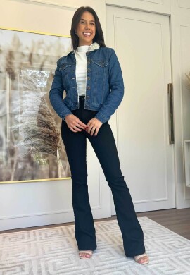 JAQUETA JEANS COM PELO FEMININA STONE  COSH JEANS  Jeans