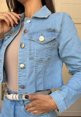 JAQUETA JEANS CROPPED FEMININA JANA  COSH JEANS - Jeans