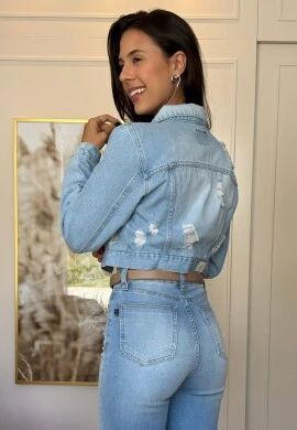 JAQUETA JEANS CROPPED FEMININA LEIA  COSH JEANS - Jeans