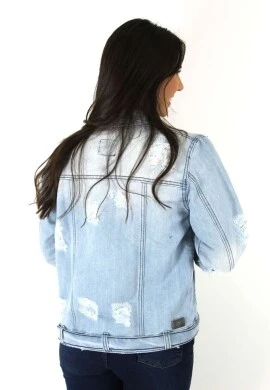 JAQUETA JEANS FEMININA DESTROYED - Jeans