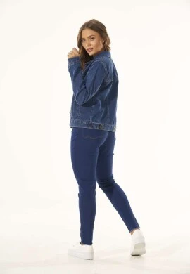 JAQUETA JEANS MOLETOM COM ELASTANO - Jeans
