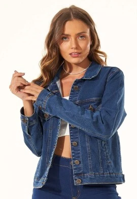 JAQUETA JEANS MOLETOM COM ELASTANO - Jeans
