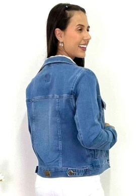 JAQUETA JEANS MOLETOM FEMININA COM ELASTANO  COSH JEANS - Jeans