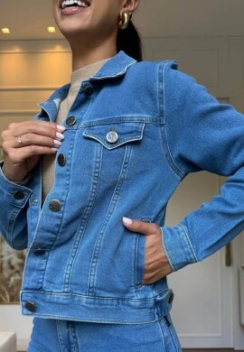 JAQUETA JEANS MOLETOM FEMININA REGI  COSH JEANS - Jeans