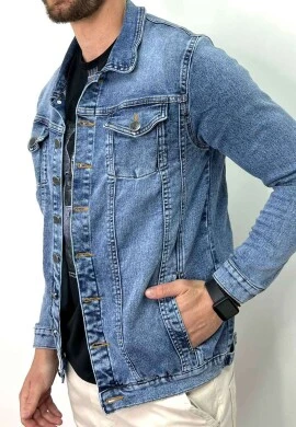 JAQUETA JEANS MOLETOM MARMORIZADA MASCULINA - COSH JEANS - Jeans