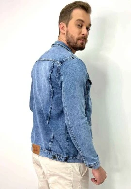 JAQUETA JEANS MOLETOM MARMORIZADA MASCULINA - COSH JEANS - Jeans