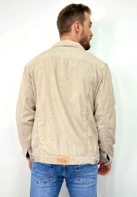 JAQUETA MASCULINA VELUDO - Areia