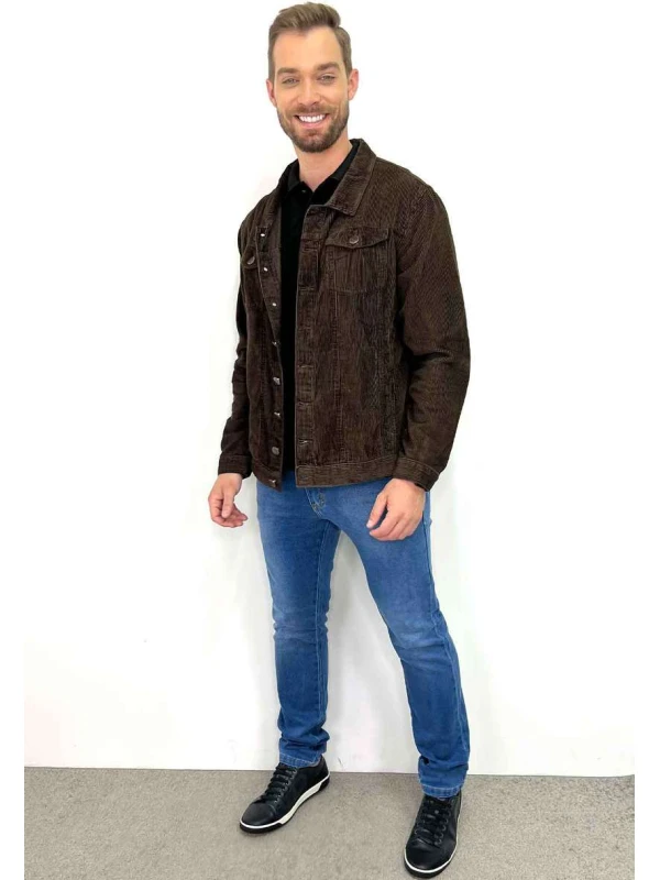 JAQUETA MASCULINA VELUDO - Marrom