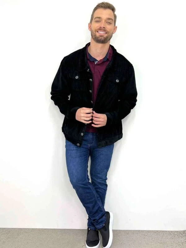 JAQUETA MASCULINA VELUDO - Preto