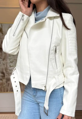 JAQUETA MONICA PU - COSH JEANS - Branco