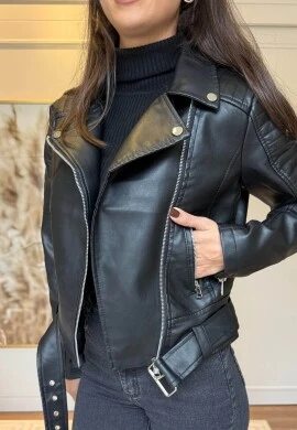 JAQUETA MONICA PU - COSH JEANS - Preto