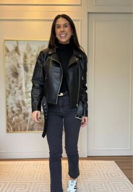 JAQUETA MONICA PU - COSH JEANS - Preto