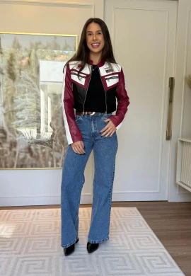 JAQUETA PU F1 - COSH JEANS - Bordo