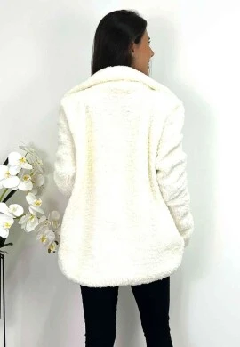 JAQUETA TEDDY FEMININA DA NEGA RIO  COSH JEANS - Off white