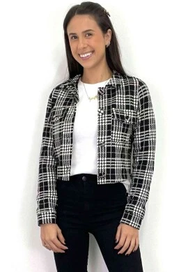 JAQUETA XADREZ PARADO NO AR  COSH JEANS - Preto