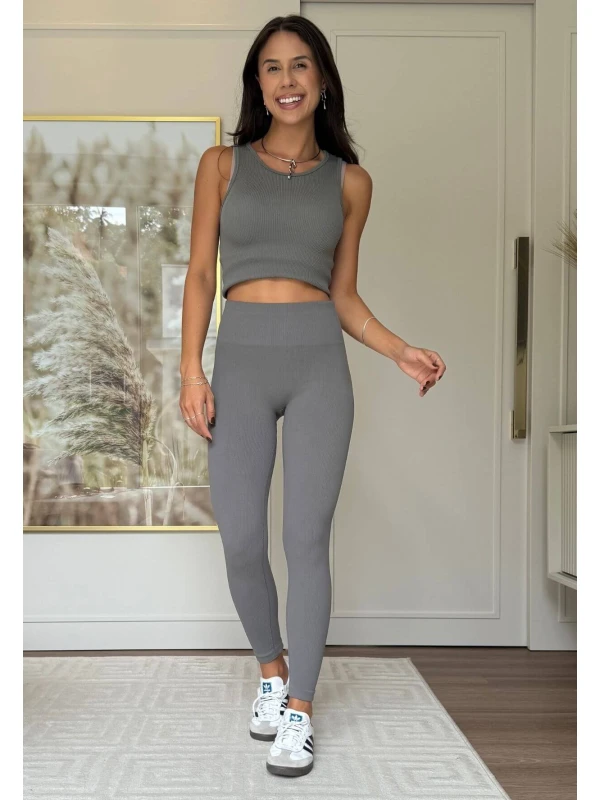 LEGGING DE POLIAMIDA SARITA - COSH JEANS - Cinza