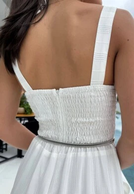 MACACÃO LONGO POLIANA - COSH JEANS - Branco