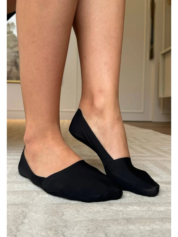MEIA FEMININA DE POLIAMIDA MODELO SAPATILHA - COSH - Preto