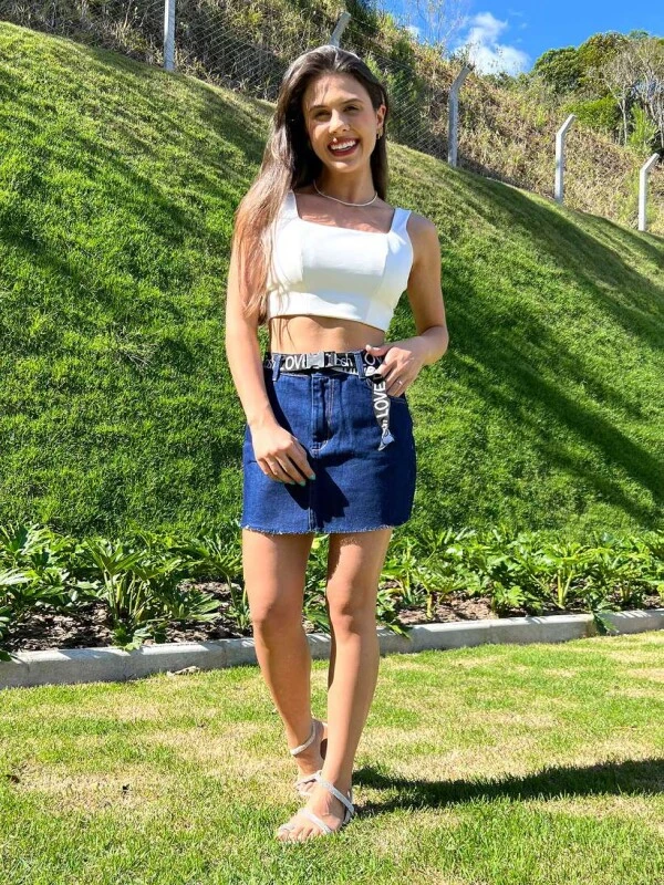 MINI SAIA JEANS COM CINTO FEMININA - COSH JEANS - Jeans