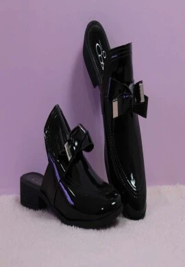 MULE VERNIZ LAÇO - Preto