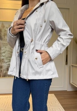 PARKA ADRIANA PELUCIADA COM CAPUZ - COSH JEANS - Nude