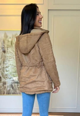 PARKA DUPLA FACE FEMININA PAMELA - COSH JEANS - Caqui