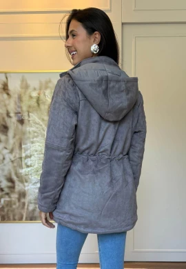 PARKA DUPLA FACE FEMININA PAMELA - COSH JEANS - Cinza