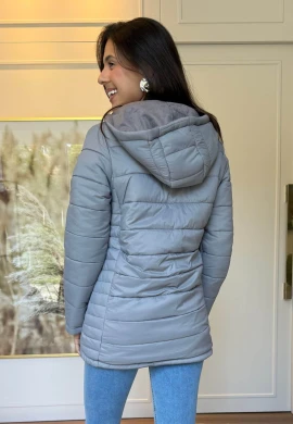 PARKA DUPLA FACE FEMININA PAMELA - COSH JEANS - Cinza