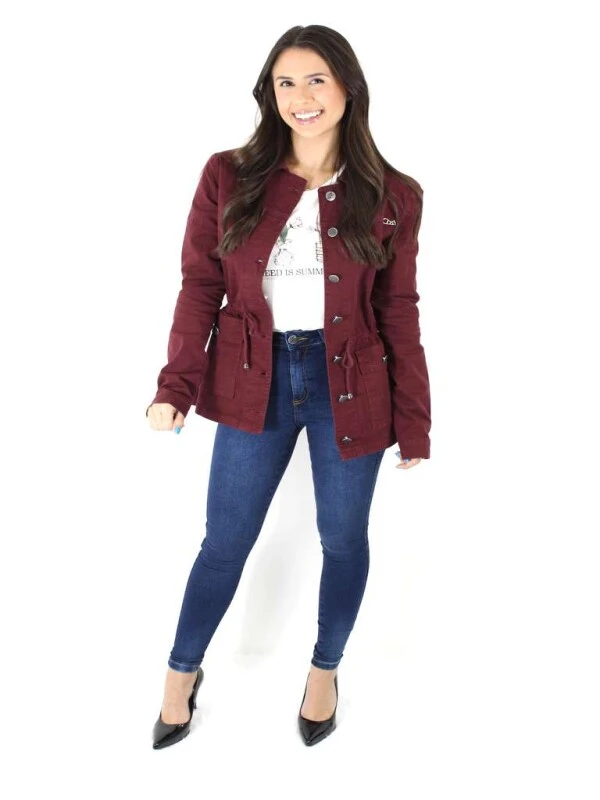 PARKA FEMININA COLLORS COM ELASTANO - Bordo