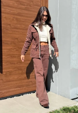 PARKA FEMININA PELUCIADA AYLA - COSH - Marrom