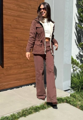 PARKA FEMININA PELUCIADA AYLA - COSH - Marrom