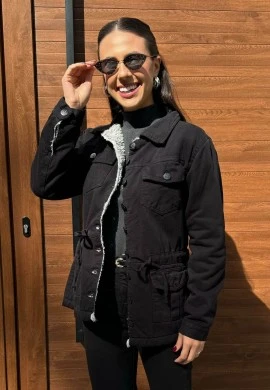 PARKA FEMININA PELUCIADA AYLA - COSH - Preto