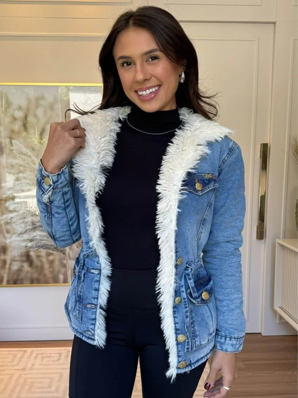 PARKA FEMININA PELUCIADA MARINA - COSH JEANS - Jeans