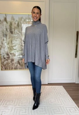 PONCHO ISADORA - COSH JEANS - Cinza