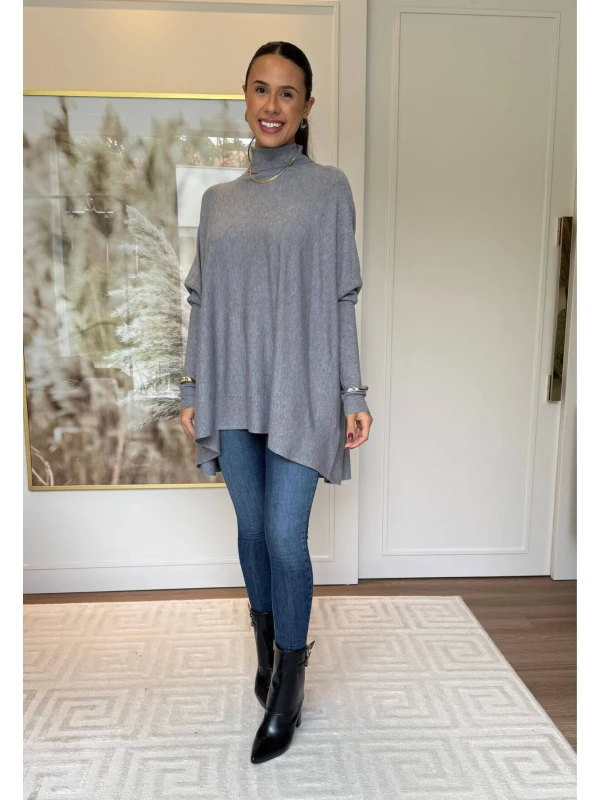 PONCHO ISADORA - COSH JEANS - Cinza