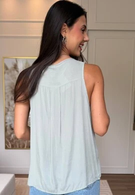 REGATA FEMININA BORDADA- COSH JEANS - Vd menta