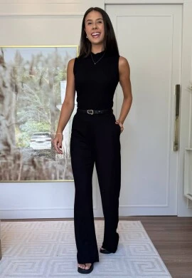 REGATA FEMININA CANELADA LENE - COSH JEANS - Preto