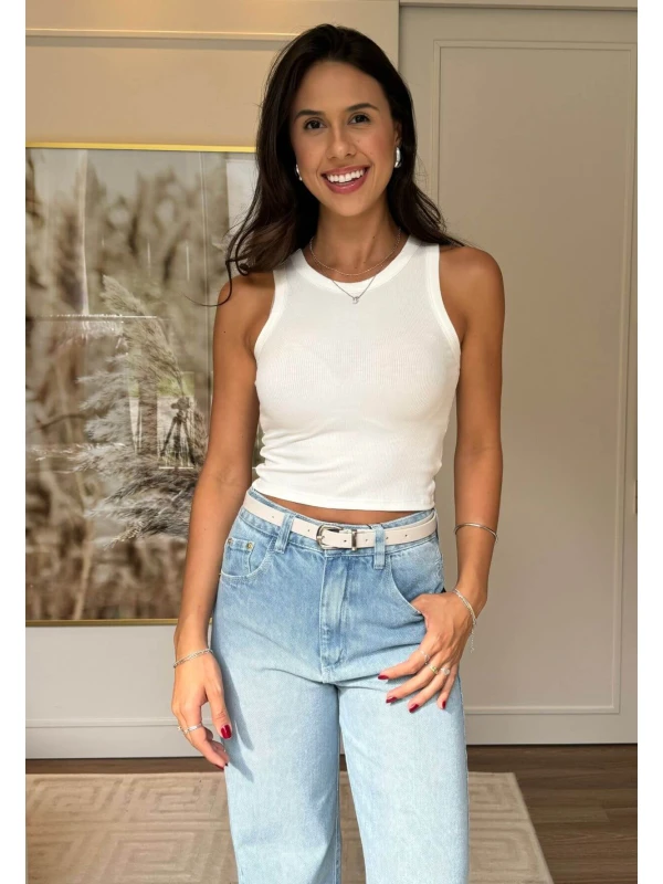 REGATA FEMININA JOANA CANELADA - COSH JEANS - Branco