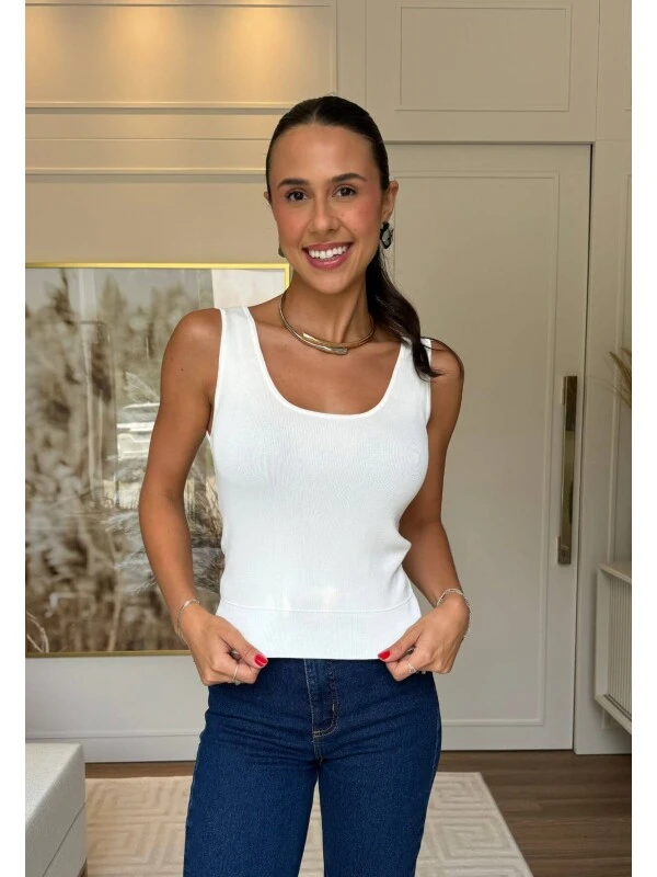 REGATA FEMININA LETICIA- COSH JEANS - Branco