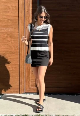 REGATA LISTRAS SOFIA - COSH JEANS - Preto/branco
