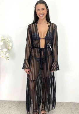 SAÍDA DE PRAIA EM TELA - COSH JEANS - Preto