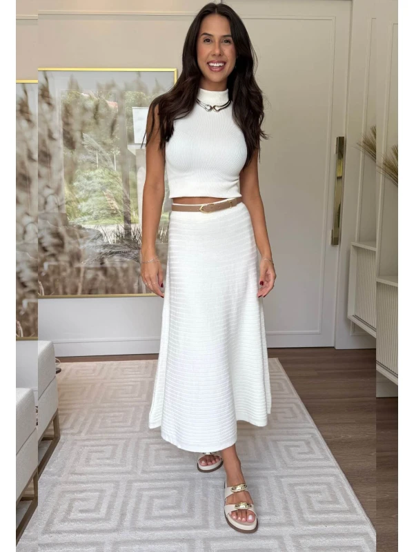 SAIA FEMININA DE MODAL CAROLA - COSH JEANS - Branco