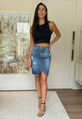 SAIA JEANS MIDI ESTONADA FEMININA - COSH JEANS - Jeans