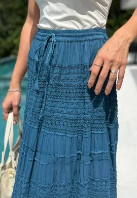 SAIA LONGA INDIANA - COSH JEANS - Azul