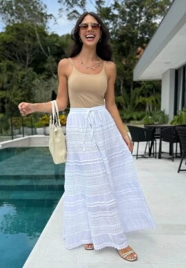SAIA LONGA INDIANA - COSH JEANS - Branco